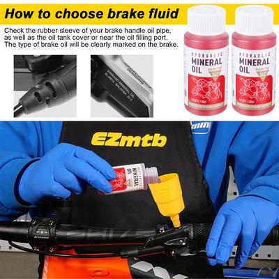 High Performance Bicycle Brake Mineral Oil - 60 Ml/2 Oz - for Shimano and Tektro Hydraulic Brake System Oil Fill Tool Kit