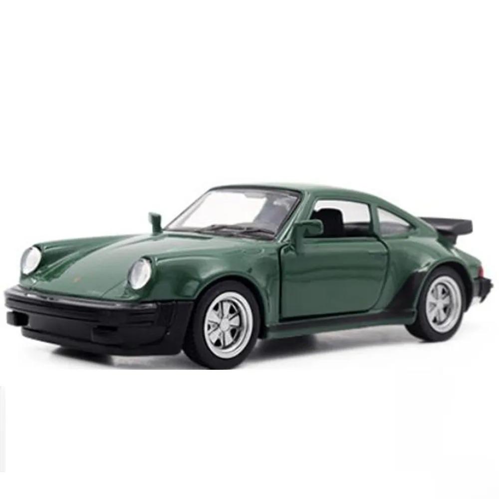 

1/36 масштаб Porsche 911 Turbo игрушечная модель автомобиля литая под давлением ретро гоночная модель с инерционным механизмом игрушка для мальчика подарочная коллекция зелёный
