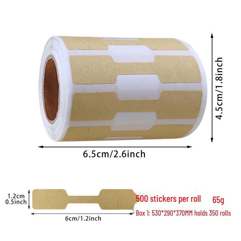Natural Kraft Paper Handwritten Jewelry Price Stickers - Self-Adhesive Decorative Labels on Rolls