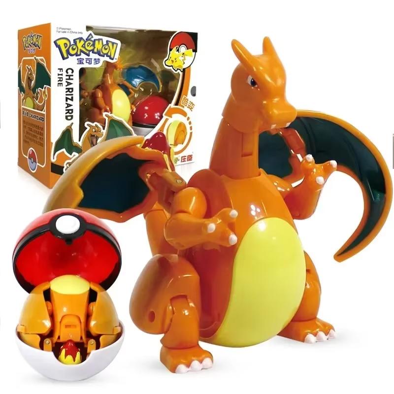 New Pok é mon Pok é Ball Transformation Ball Pikachu Charmander Eevee PVC Model Parent Child Interactive Toy Birthday Gift toys