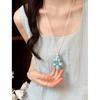 Dopamine Colorful Flower Pendant Necklace for Women - Versatile Summer Long Chain Accessory