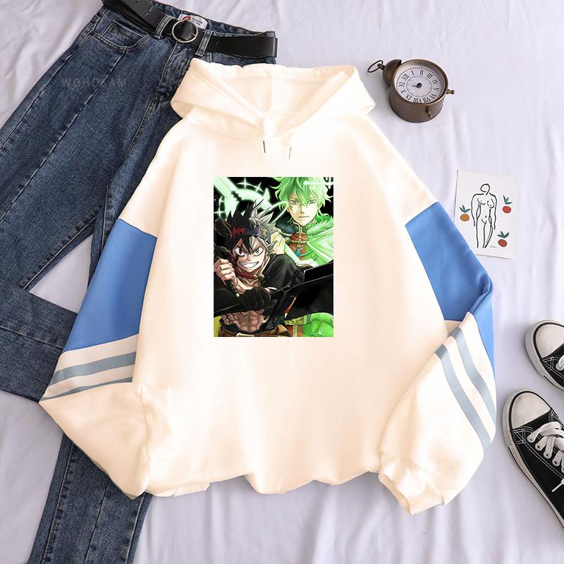 

Япония Черный Клевер Харадзюку Аниме Толстовки Одежда Манга Юно Гринбеллор и Аста Графика Осень Зима Длинные рукава Толстовки 4XL хаки/синий