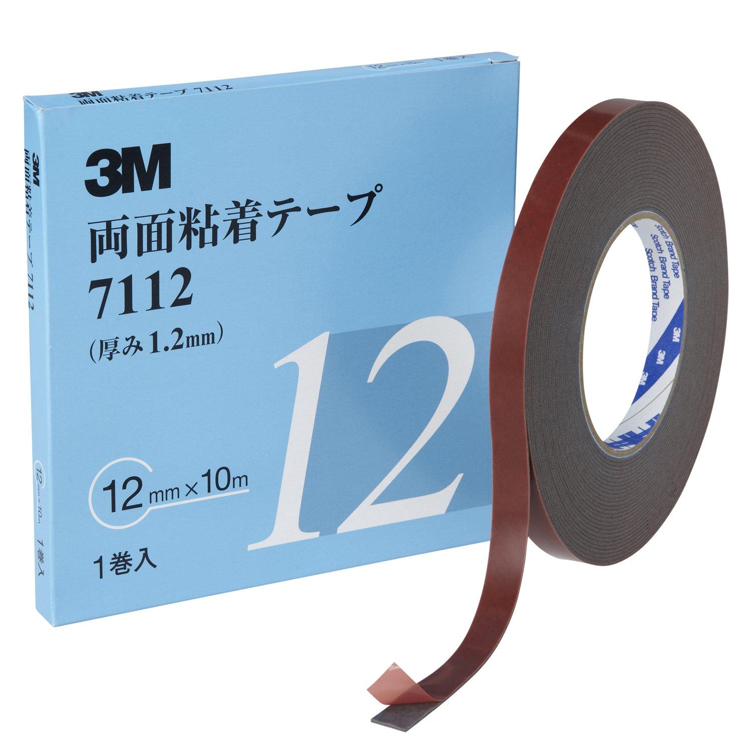 3M Adhesive Tape 12mm wide x 10m long 12 Double-Sided 7112, (7112 AAD)