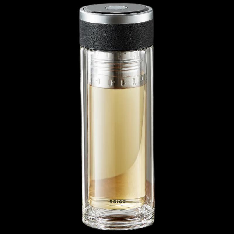 RELEA Double-Layer Tea Infuser Glass Cup