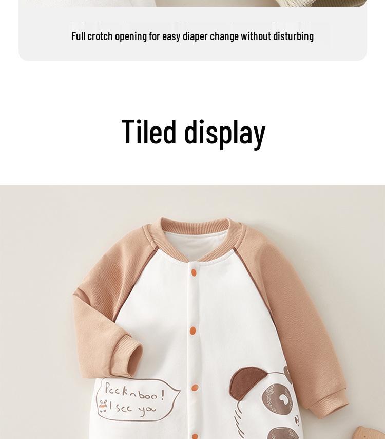Autumn/Winter Baby Cotton Romper: Lightweight Padded Jumpsuit for Crawling