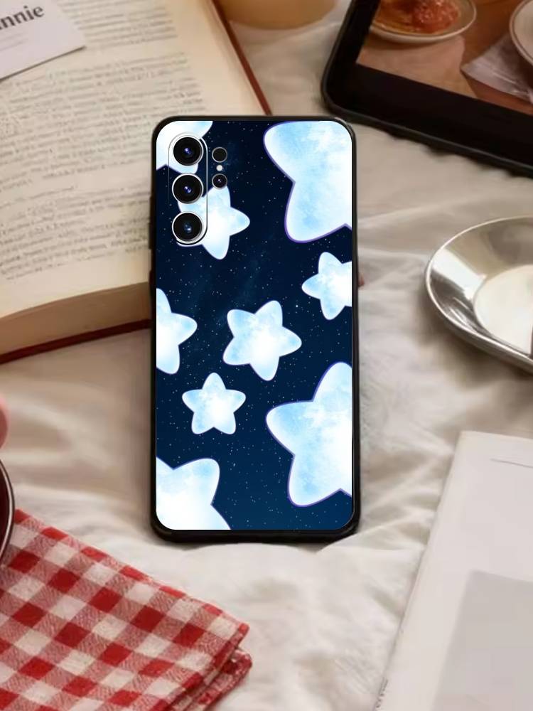 Y2K Cute Strawberry Stars Phone Case For Samsung S26,S25,S24,S23,S22,S21,S20,Plus,Fe,Lite,Others Black Cover