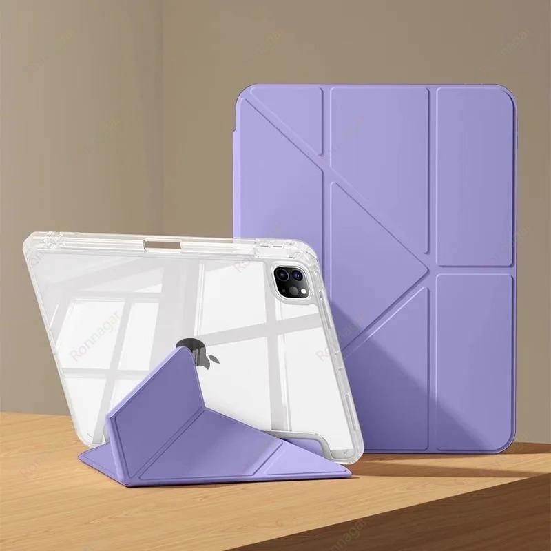 Y-Faltcase für iPad Air11 13 Zoll M3 M2 / Pro11 13'' M5 M4 A16 11. Air 4 5 10. Generation 9. Generation 10.2 10.5 10.9 Klare Rückseite