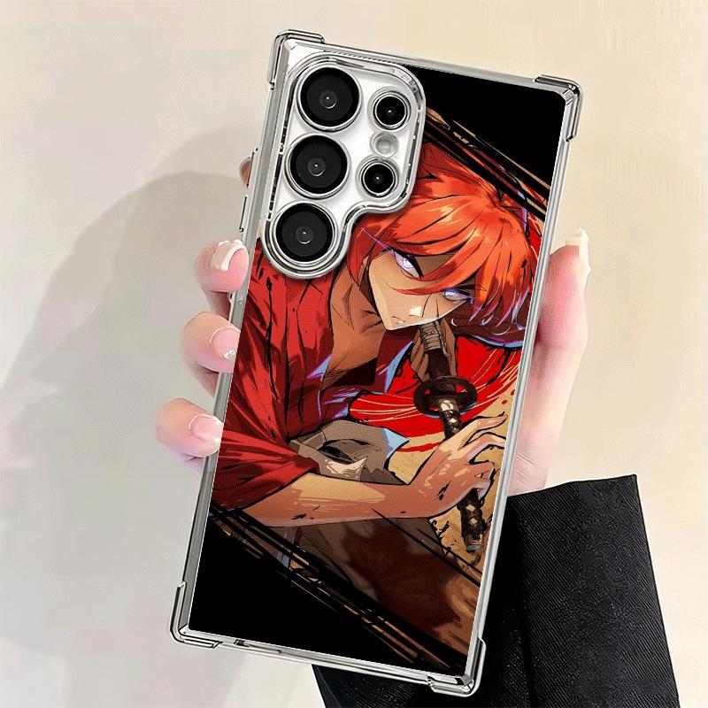 Rurouni Kenshin Anime Plating Phone Case For Samsung Galaxy S24 S25 FE S26 Edge S23 Ultra S22 S21 Plus S20 Anti-Fall Airabag Cov