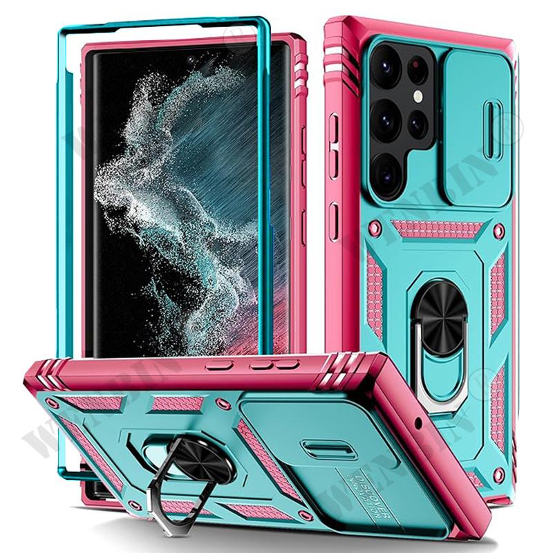 Pouzdro Pro Samsung S24 S23 Ultra S22 S21 FE A54 A53 A34 A33 A15 A14 A13 A24 A25 Odolné s 360° stojánkem a krytem kamery