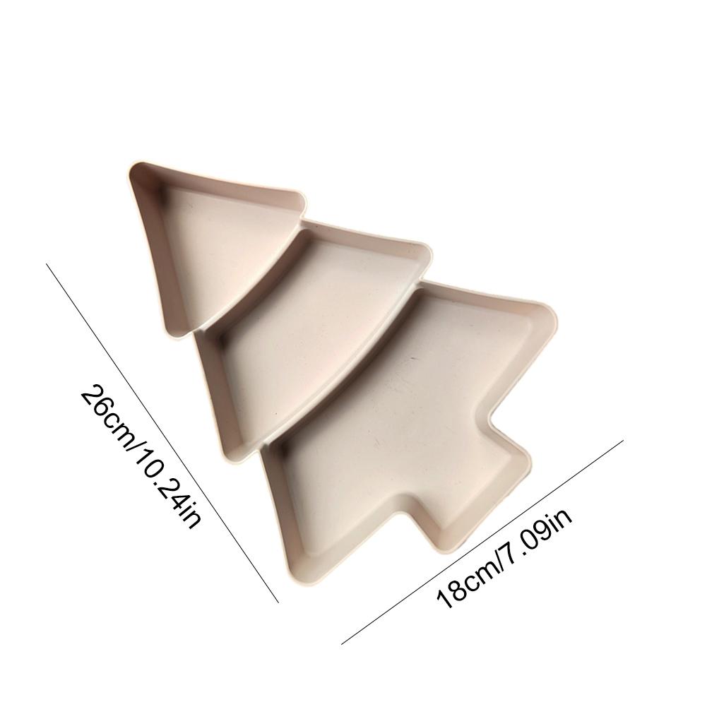 Farfurie cu Fructe Pom de Craciun Farfurie Divizata cu Bomboane Decorat Marry Craciun(bej)