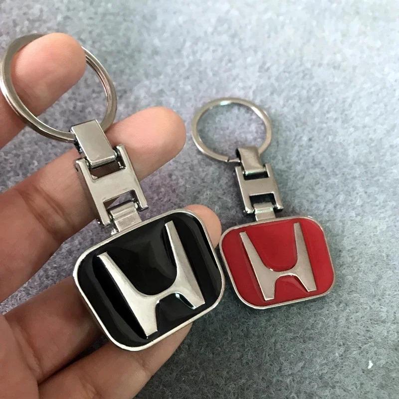 Car Badge Keychain Zinc Alloy Keyring Pendant For Honda civic accord fit jazz pilot CRV passport city shuttle HRV vezel stickers TP6