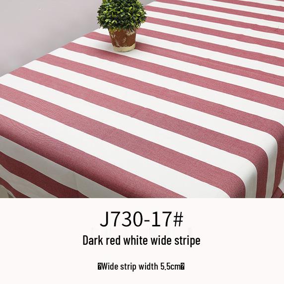 Plaid Cotton Linen Tablecloth and Cushion Fabric Set