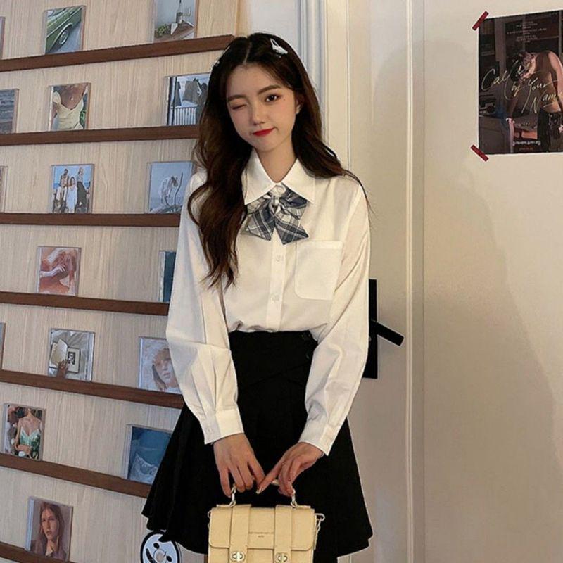 Original Short Sleeve White JK Uniform Shirt with Pointed Collar