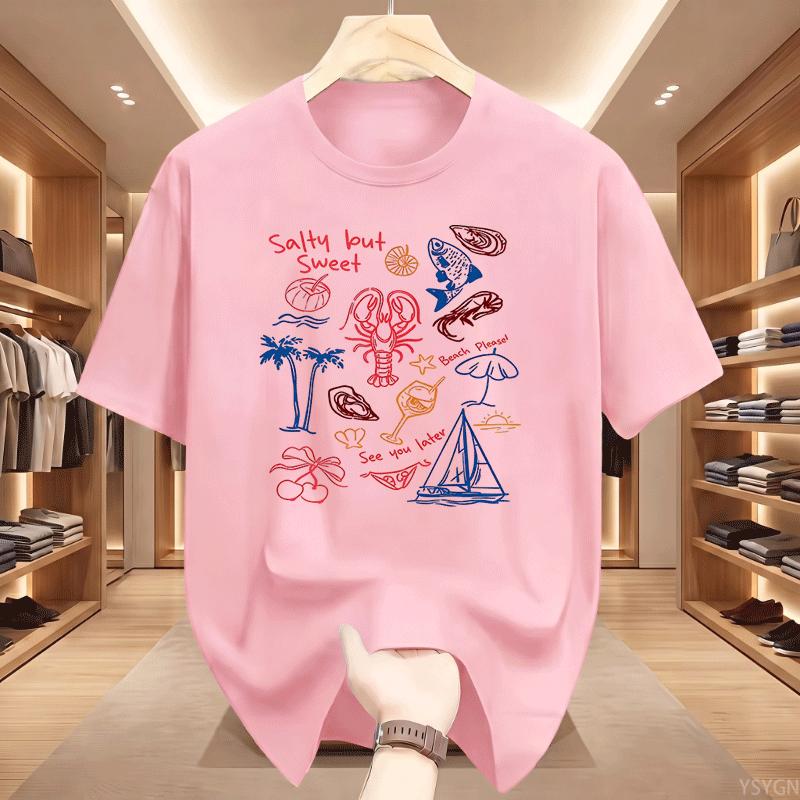 Salty But Sweet T Shirt Unisex Unisex Retro Summer Beach Unisex Tee Coastal Girl Ladies Vibes Tshirt Sea Food Tees Clothing Tops