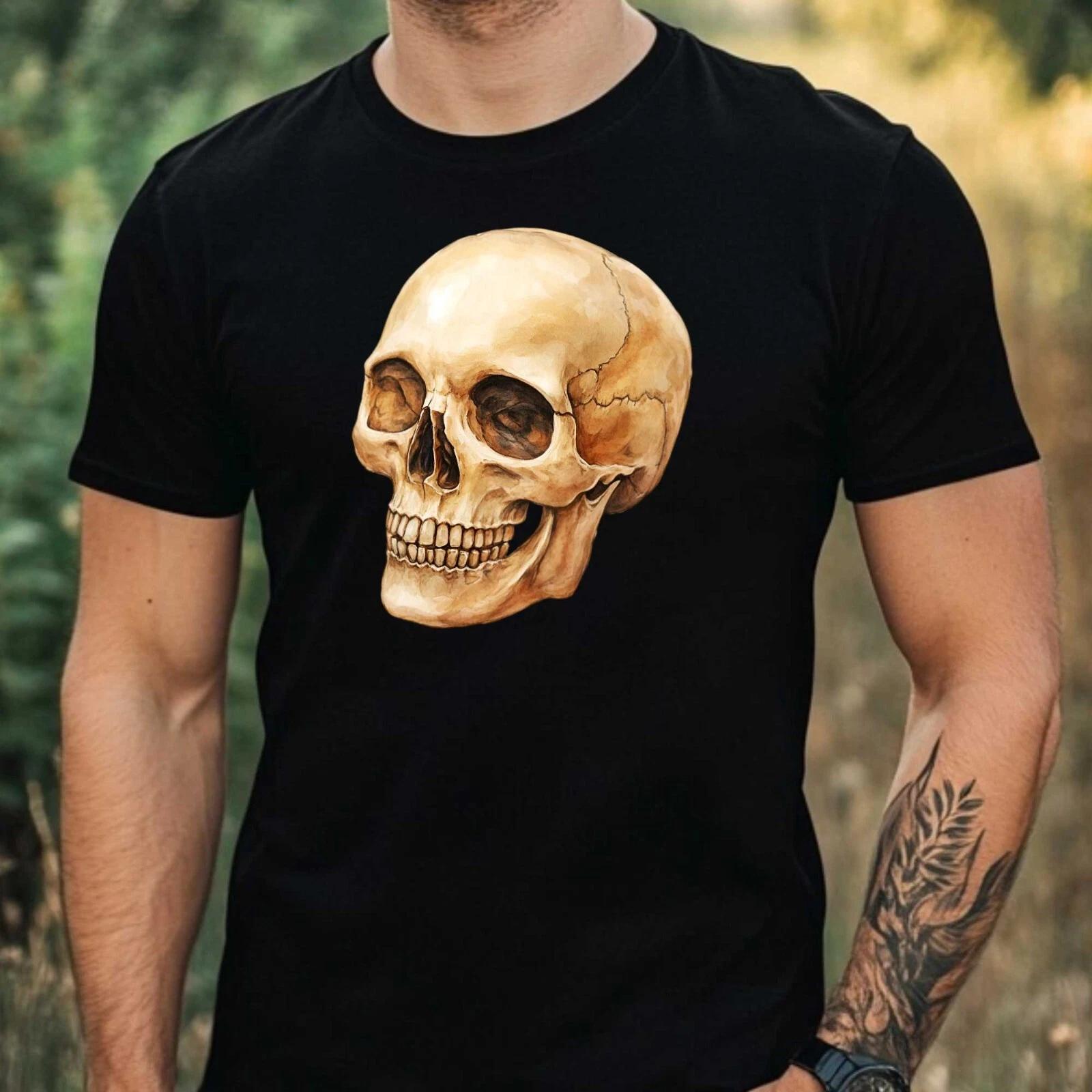 T-Shirt Herren Totenkopf Motiv Baumwolle Größe XS bis 5XL M