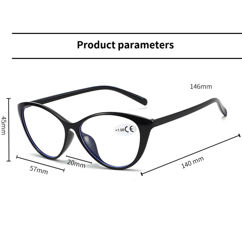 Oversized Cat Eye Reading Glasses for Women Men Ultralight Leopard Color Blocked Anti Blue Light Presbyopia Diopters Glasses