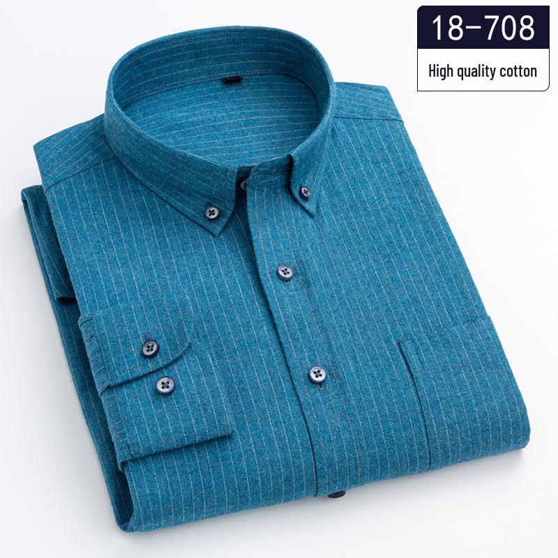 

Men s Pure Cotton Long Sleeve Plaid Shirts - Comfortable Casual Brushed Fabric 40