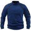 Men's Winter Solid Color Warm Zipper Fleece Pullover Windproof Outdoor Pullover Long Sleeve Shirt
