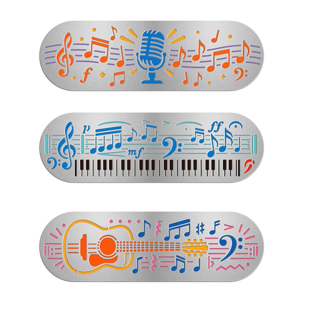 3Pcs 3 Styles Oval Stainless Steel Metal Cutting Dies Stencils for DIY Scrapbooking/Photo Album Decorative Embossing DIY Paper Card Musical Note