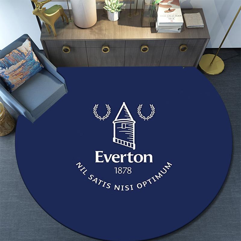 Everton FC Round Area Rug,Carpet Rug for Living Room Bedroom Sofa Playroom Decor,Non-slip Floor Mat