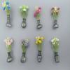 With Flower Magnetic Vase Sticker Exquisite Refrigerator Magnets Magnetic Glass Vases  Home