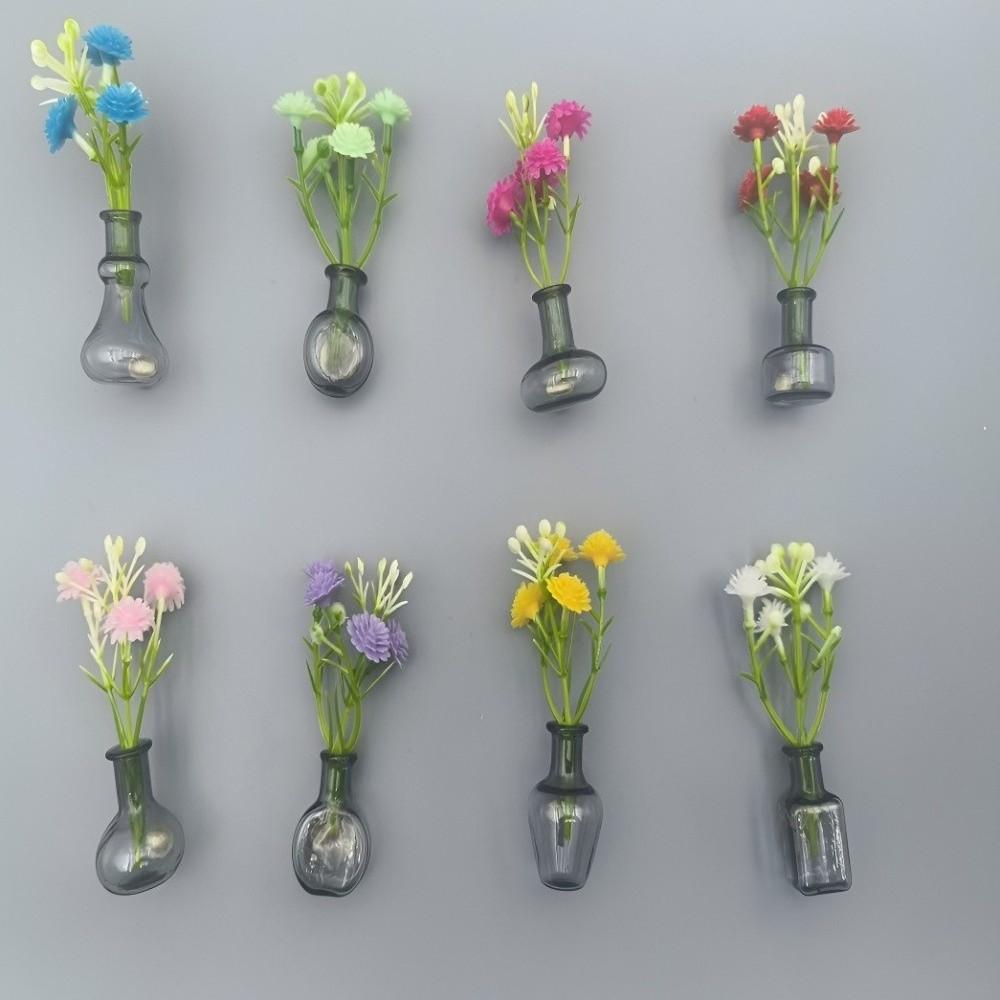 With Flower Magnetic Vase Sticker Exquisite Refrigerator Magnets Magnetic Glass Vases  Home