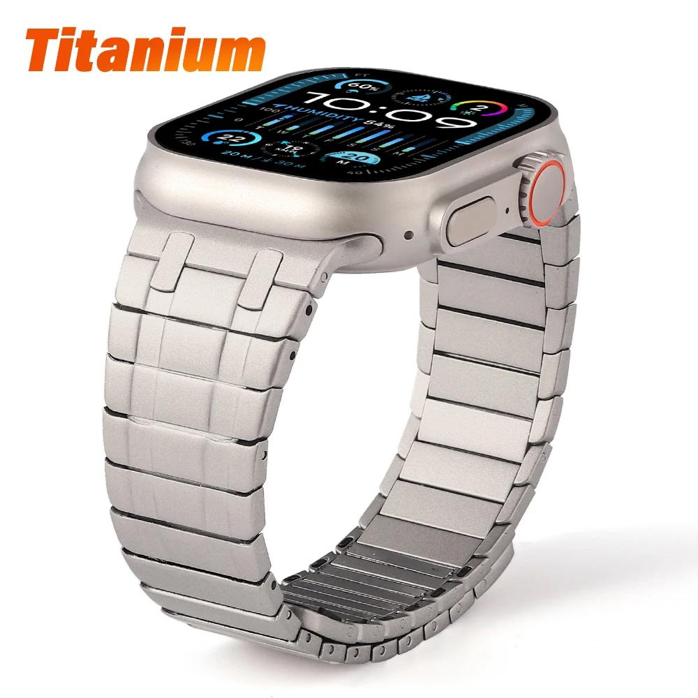 Magnetic AP Watchband for Apple Watch 49mm Strap Ultra 2 Men Stainless Steel Bands for Iwatch 10 9 7 8 Se 46mm 45mm 44mm Correa