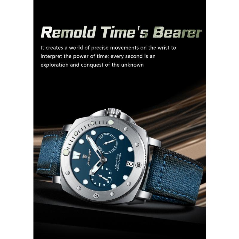 POEDAGAR High Quality Watches for Man Waterproof Luminous Date Exquisite Men Clock Nylon Leather Quartz Fashion Wristwatch