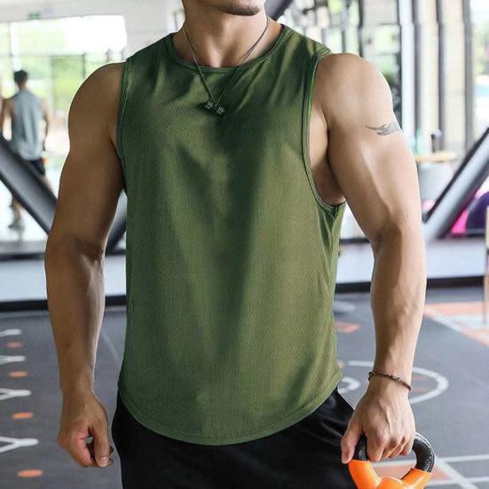 

Быстросохнущий мужской жилет, эластичный модный свободный пуловер для бега, топ