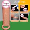 Men's Super Thick Silicone Phallus Sleeve - Wearable Hollow Wolf Tooth Design.