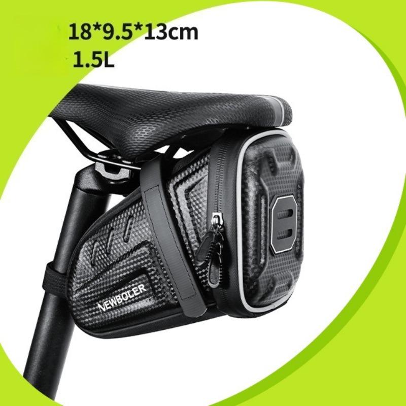 Bicycle Tail Bag, Saddle Bag, Hard Shell Waterproof Riding Bag, Tool Bag, Storage Bag 1.5L