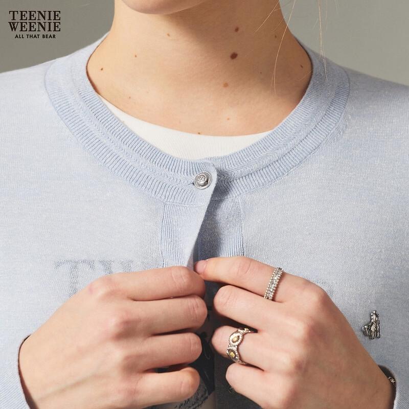 Teenie Weenie Women's Bear Letter Knitted Cardigan