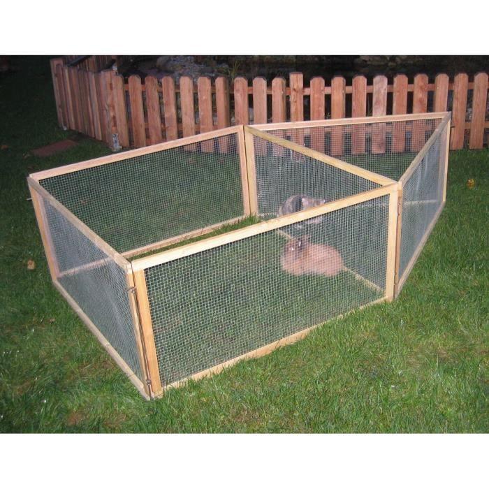 KERBL - Enclos extérieur pour rongeurs - Vario Bois - Grillage fin - Dimensions 120x120x59cm