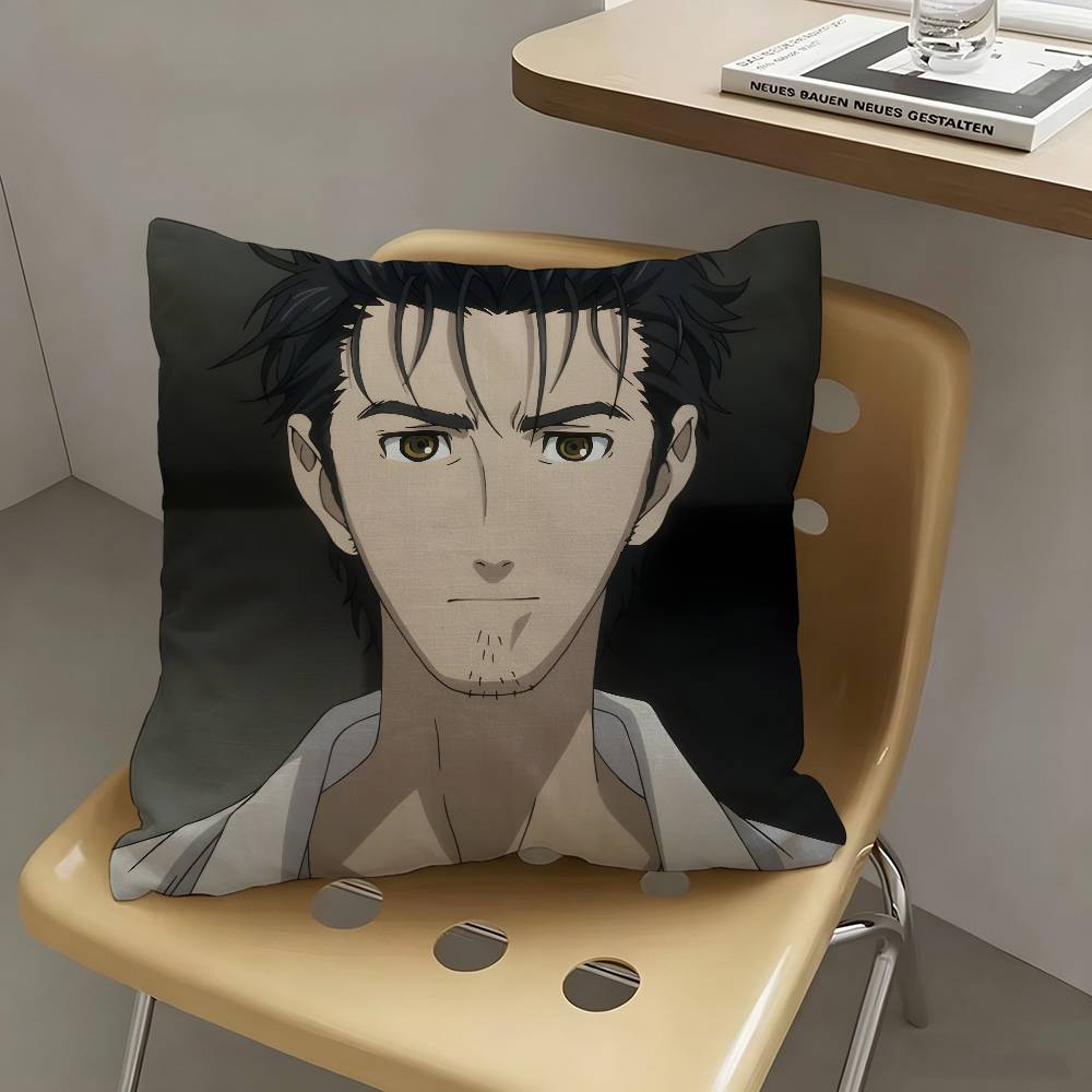 1pc Rintaro Okabe Pillow Case Fashion Square Pillowcase Bedroom Sofa Room Ins Decoration Leisure