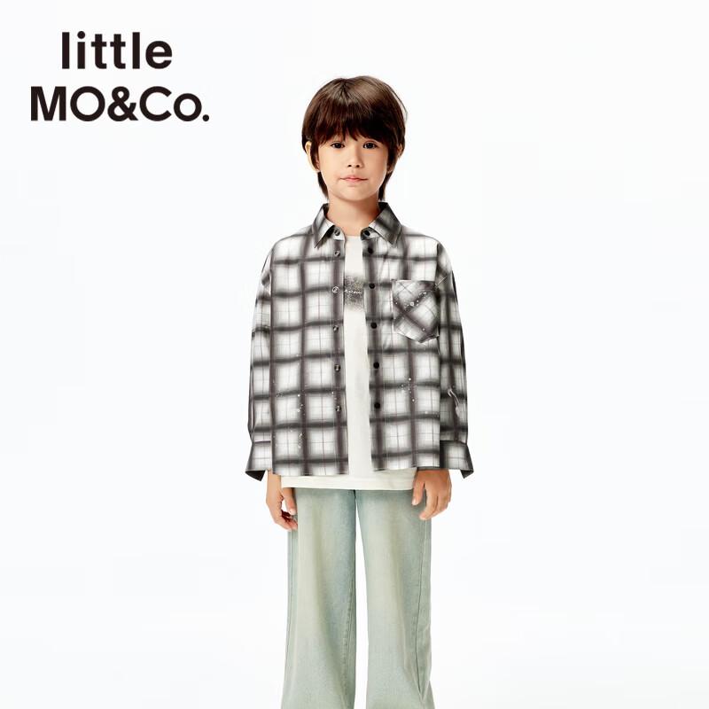 MO&Co. Kids  Pure Cotton Plaid Shirt Jacket 150