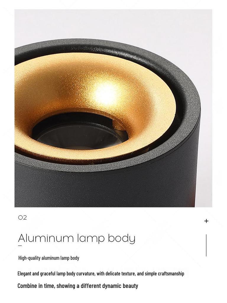 Ultra-thin Surface-mounted LED Downlight: No Hole Required, Round All-Aluminum Ceiling Light for Living Room.