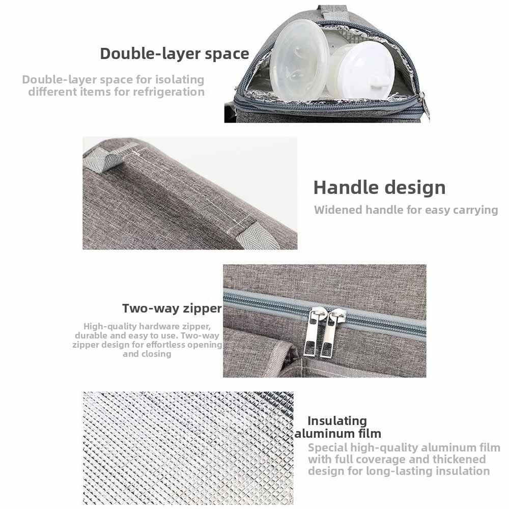 Thermal Lunch Bag Waterproof Cooler Pack Portable Mommy Bag  Office
