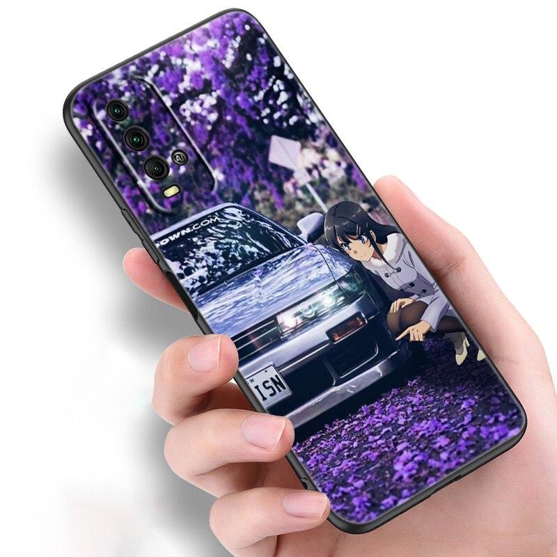 Japan Anime Sports Car Silicone Phone Case For Xiaomi Redmi Note 11 10 9 8 Pro 11T 10T 10S 9S 8T 9 9A 9C 9T Black Soft Cover