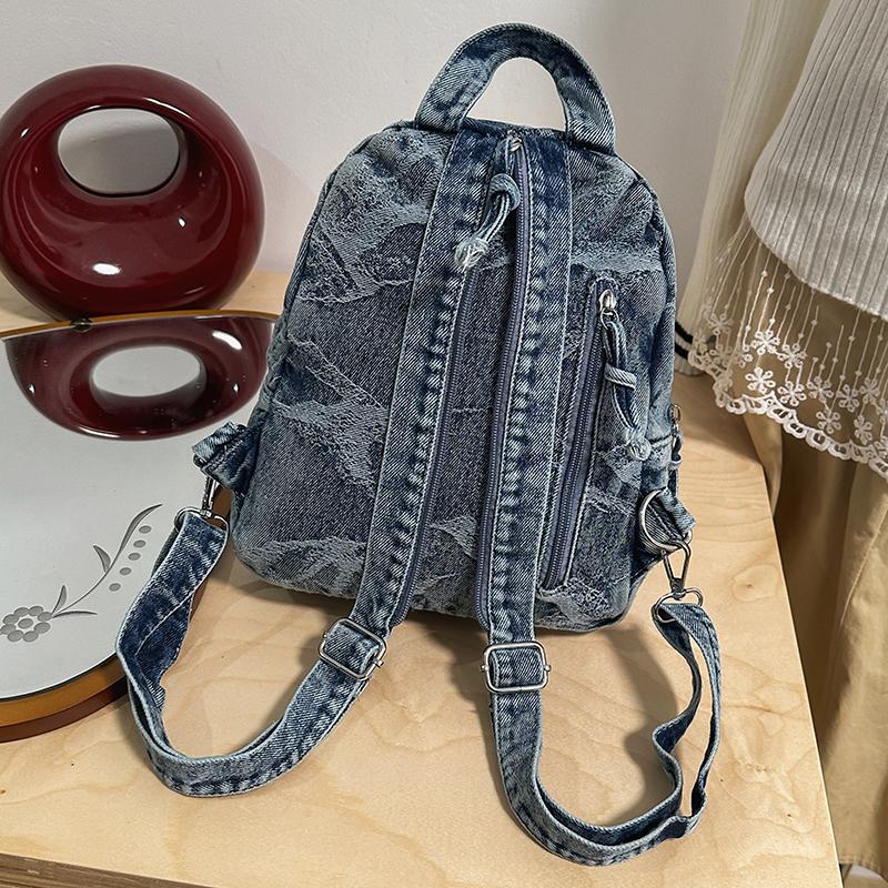 Denim Rucksack Reise Leichter Rucksack Multifunktionale Brusttasche