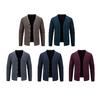 Men Knitting Cardigan V-Neck Long Sleeve Buttons Placket Sweater Jacket with Pockets Solid Color Autumn Winter Knitwear