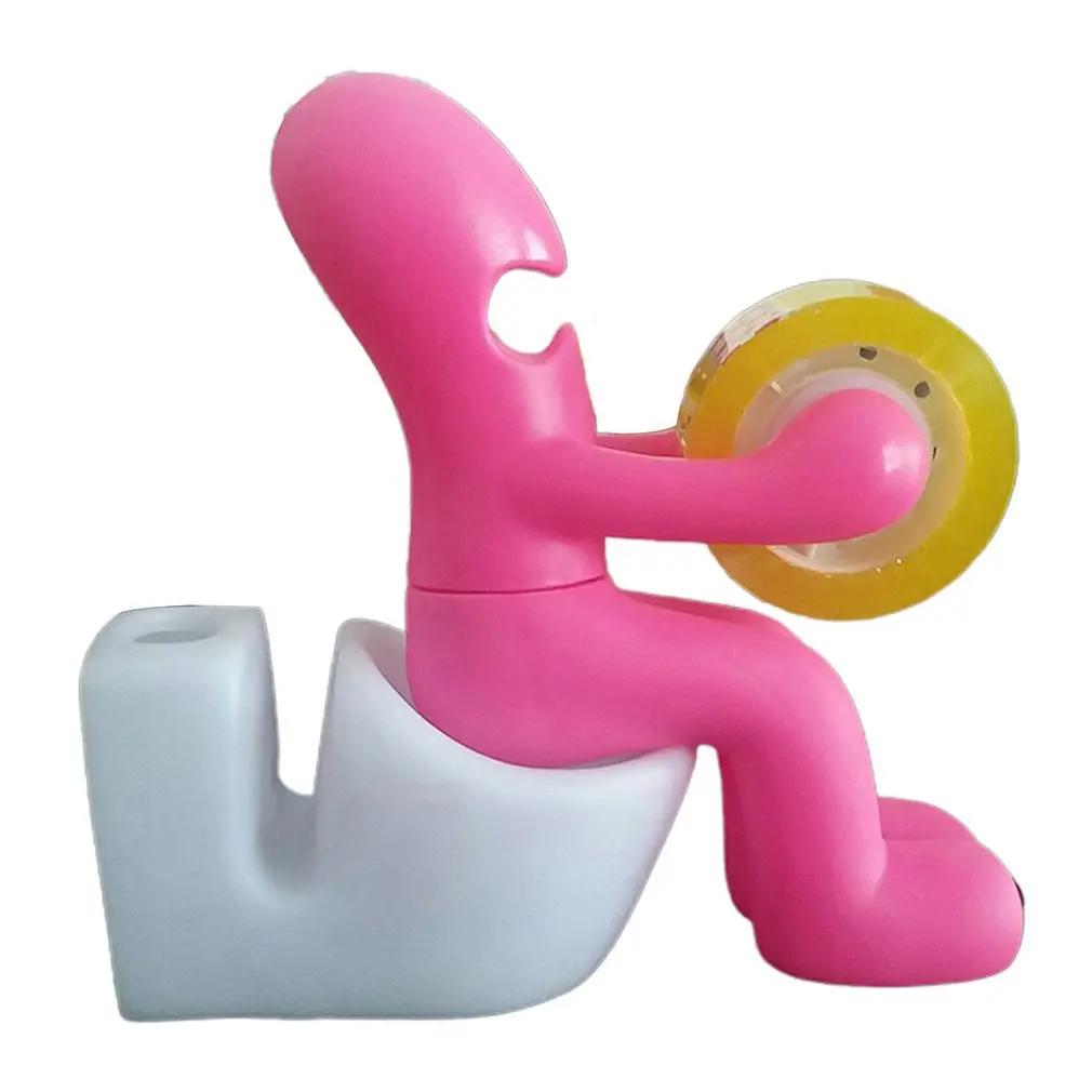 

Creative Adhesive Tape Holder Tape Dispenser and Supply Station Funny Accessory for Office Home or School Paperclip Stationery рожевий