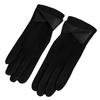 Women's Sueded Gloves with Fleece Lining for Warmth and Stylish Fashionable Bowknot Cuffs Hand Gloves for Daily Use