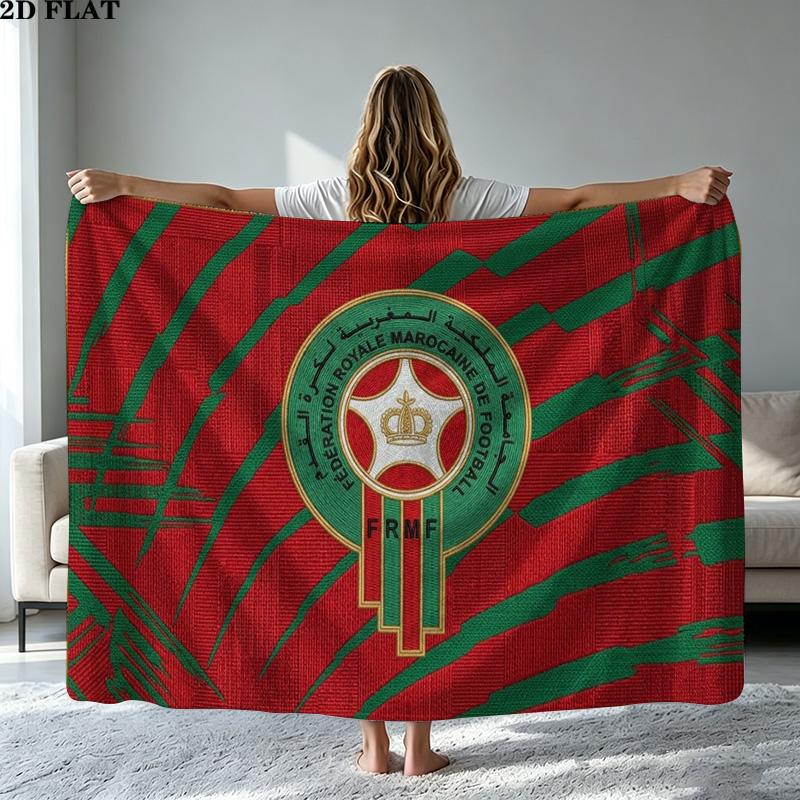 Morocco National Football Team Logo Wall Tapestry Aesthetic Wall Hanging Printed Fabric Blanket Decorative Tapestries for Bedroom Living Room Home Dec