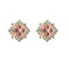 18k Gold Plated Enamel Drip Glaze Retro Stud Earrings: Ethnic Color Block Luxury for Women