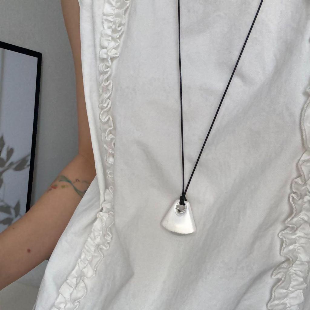 Korean Geometric Pendant Necklace: Luxury Long Trendy Women's Sweater Chain