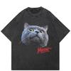 Streetwear Cat Graphic T-Shirt Cotton Tshirt Unisex Tops Tees Summer Short Sleeves T Shirt