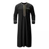Cool and Handsome Menswear Men's Saudi Arabic Long Sleeve Robe Ramadan Muslim Dress Middle  Islamic Clothing