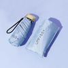 New Macaron Color Five-Fold Ultra-Light Sun Protection Compact Mini Umbrella with Buckle Handle
