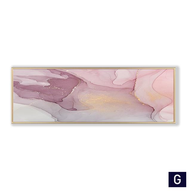 Modern Abstract Long Pink Marble Pattern Poster Bedroom Canvas Paintings Prints Wall Art Pictures for Living Room Home Decor
