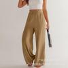 Women Cotton Linen Loose Straight Casual Long Pants For Ladies